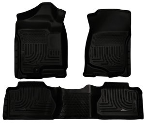 Chevrolet Avalanche Floor Liners - Front + Second Row - Husky Liners - WeatherBeater - Black - `07-`13
